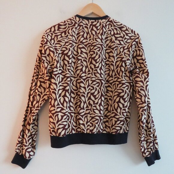 SOEUR Leaf Printed Cotton Bomber Chore Jacket Abstract Minimalist Sz 36 / US S - Picture 14 of 16